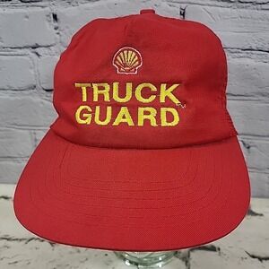 Vintage Shell‎ Truck Guard Trucker Hat Cap Snap Mesh Back Red Oil Gas Sportcap